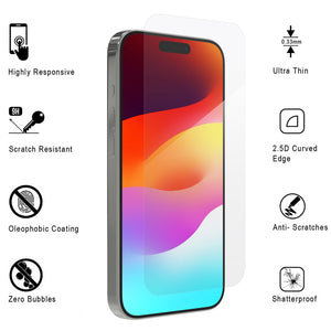 iPhone 15 Pro Max 6.7" Tempered Glass Screen Protectors SPR11 (10 Pcs)
